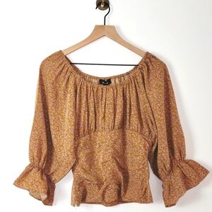 Lea and Viola Floral Top Cropped Feminine Boho Size Medium